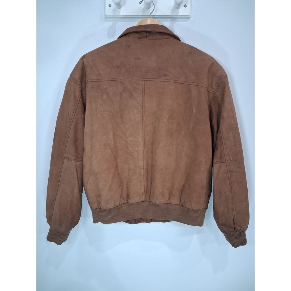 RedHead Mens Brown Distressed Leather Bomber Flight Jacket Large RN 74747 - Picture 4 of 8